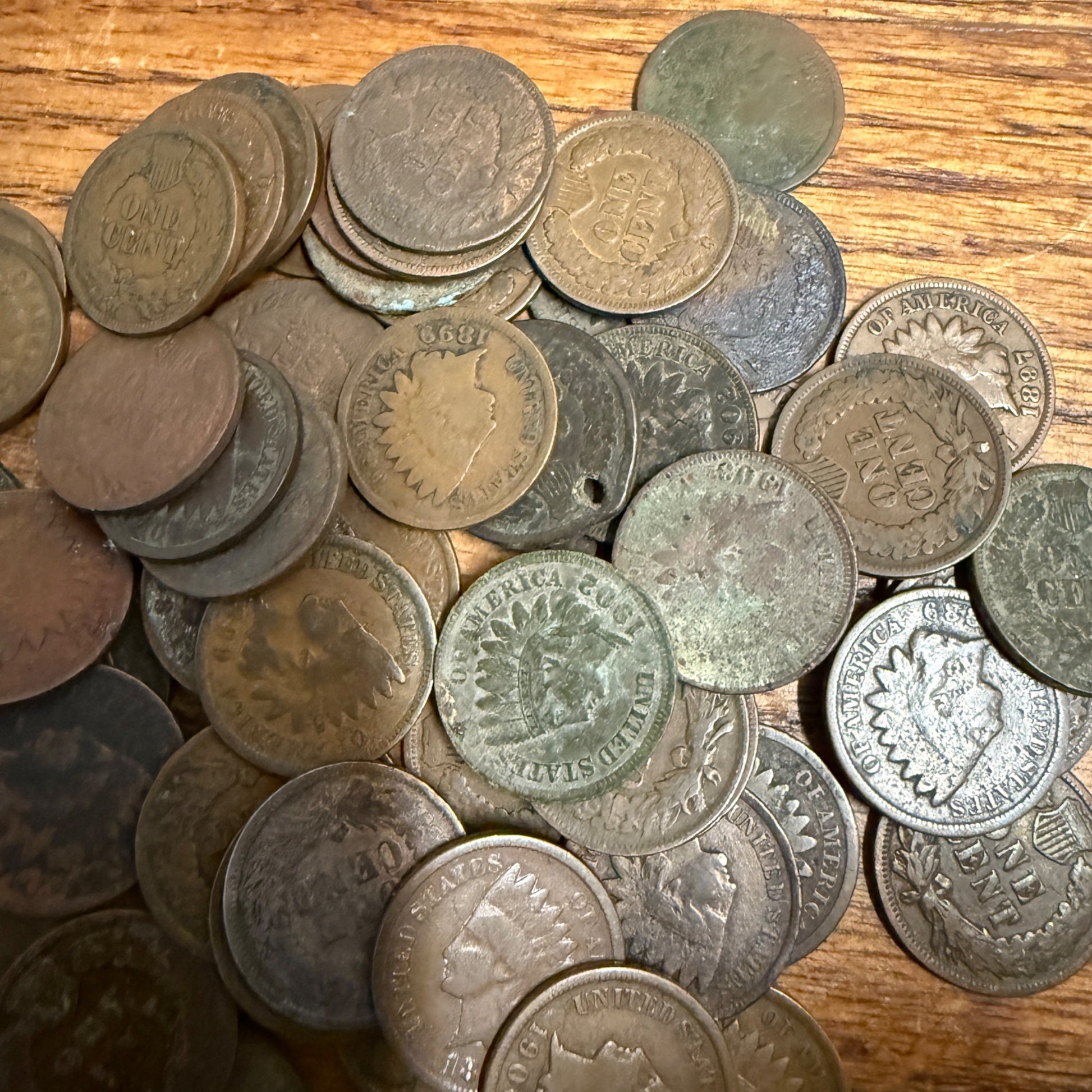 Indian Head Wheat Penny Pennies Coins Rough Circulated 1880s-1900s Coin