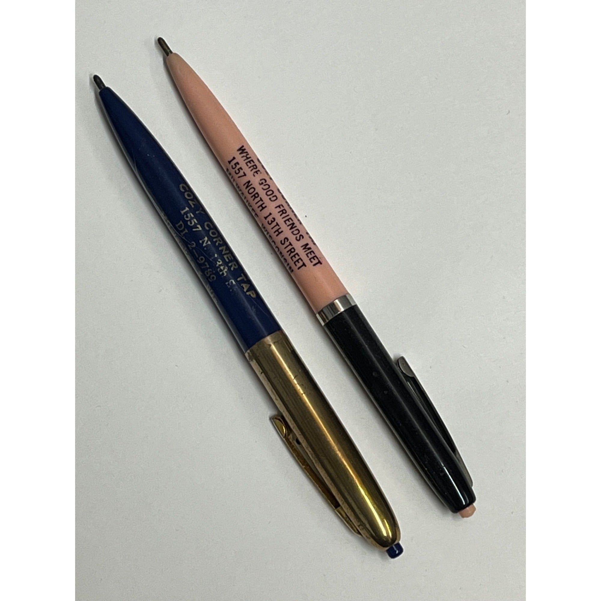 Vintage 1940s Cozy Corner Tap Bar Tavern Milwaukee Wisconsin Advertising Pens