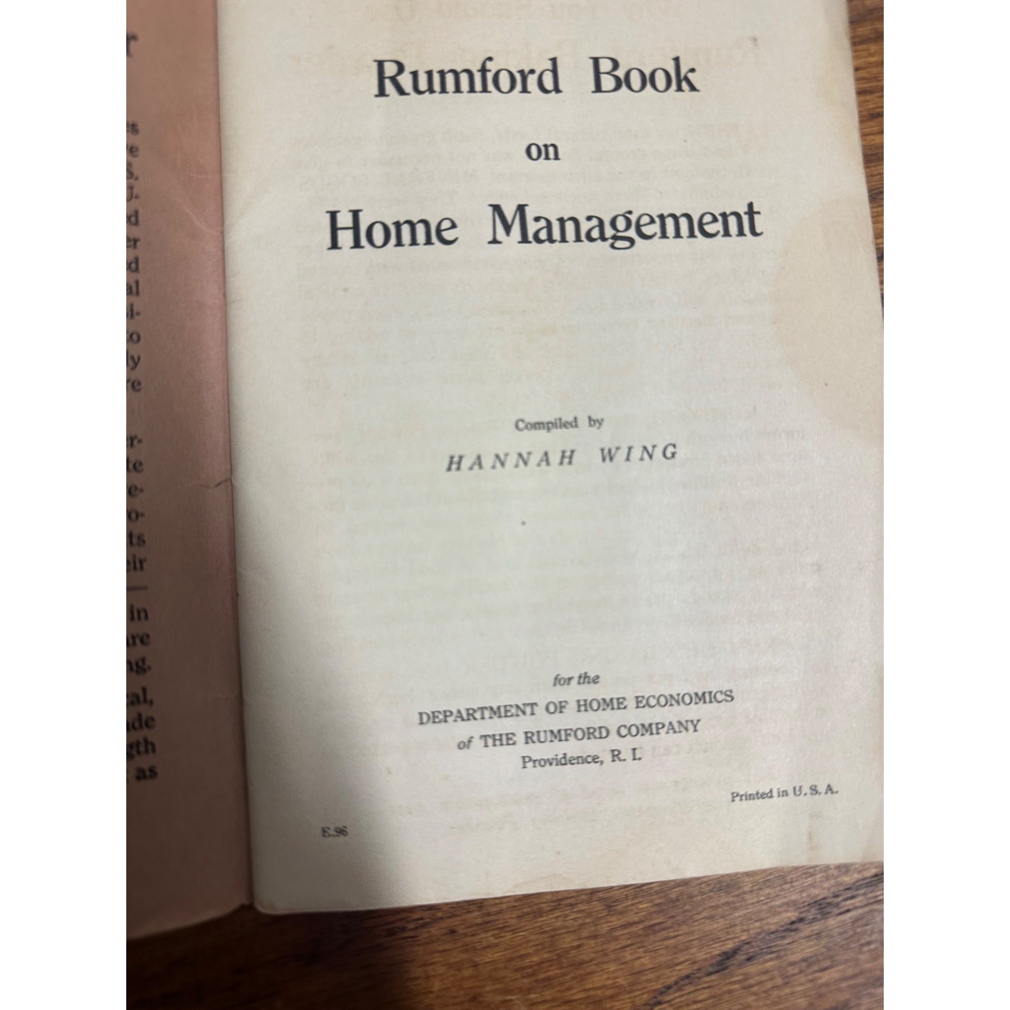 Vintage 1920s Rumford Baking Powder Book On Home Management Advertising
