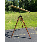 Antique c1890s Edwardian Brass Astronomical Terrestrial Telescope & Tripod Stand Bausch & Lomb