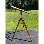 Antique c1890s Edwardian Brass Astronomical Terrestrial Telescope & Tripod Stand Bausch & Lomb