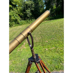 Antique c1890s Edwardian Brass Astronomical Terrestrial Telescope & Tripod Stand Bausch & Lomb