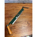 Vintage 13" Straight Drawknife / Draw Shave – Green Painted Steel – Wood Handle – Unmarked