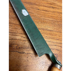 Vintage 13" Straight Drawknife / Draw Shave – Green Painted Steel – Wood Handle – Unmarked