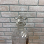 Vintage Glass Pharmacy Apothecary Bottle With Stopper and Glass Label Reading TR. Aloe E Myrrh (Tincture of Aloe and Myrrh)