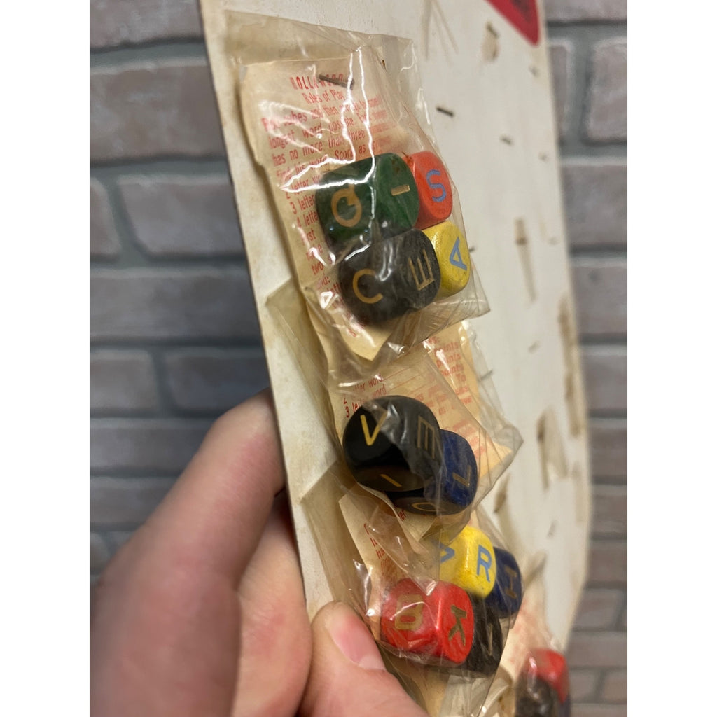 Vintage 1950s Golden Dots Roll-A-Word Dice Game Store Display Advertising Sign