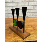 Vintage MCM 1960s Bo Svensk Swedish Art Glass Candle Holder Candelabra