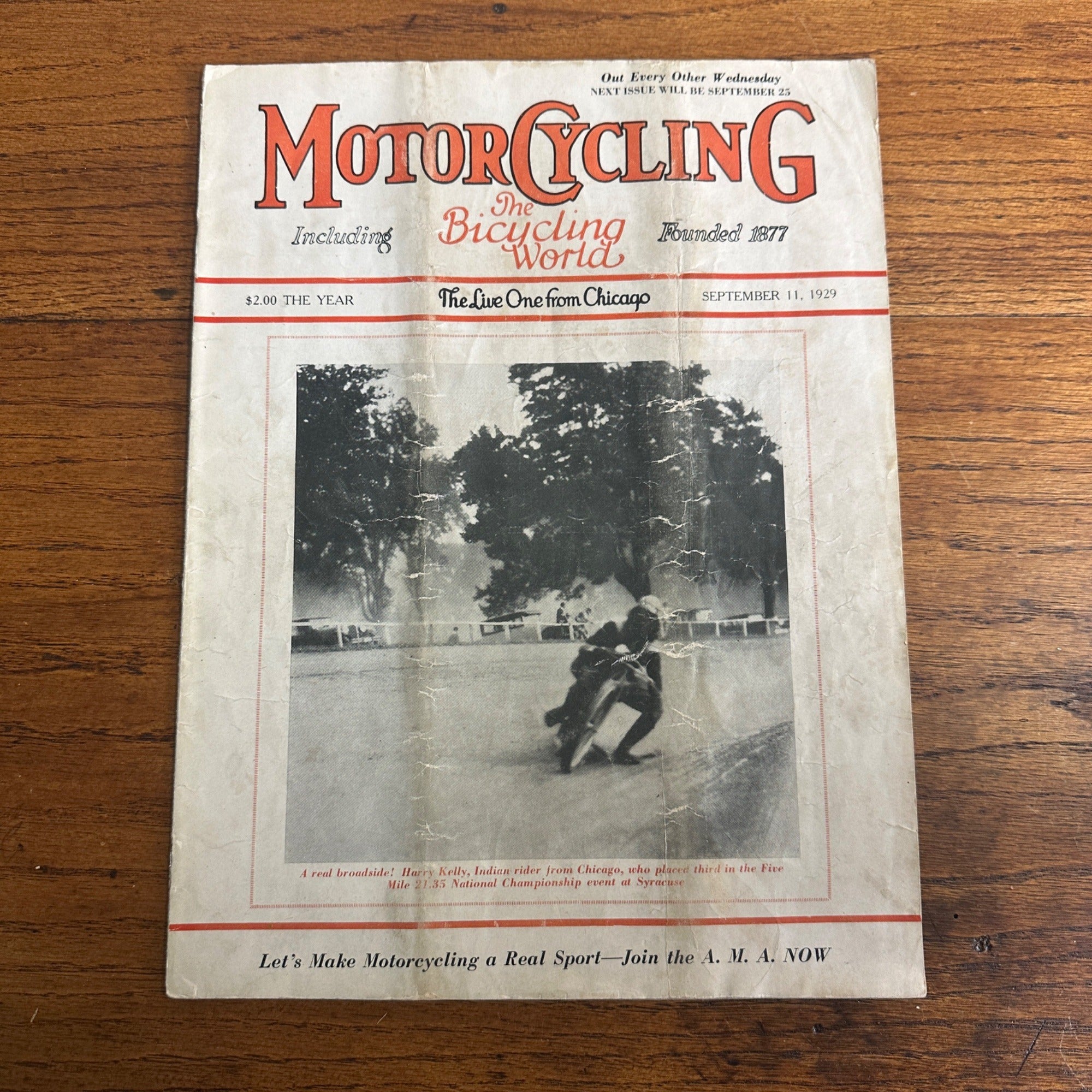 Vintage Motorcycling Sept 11 1929 Magazine  Harley Indian Motorcycle Ads