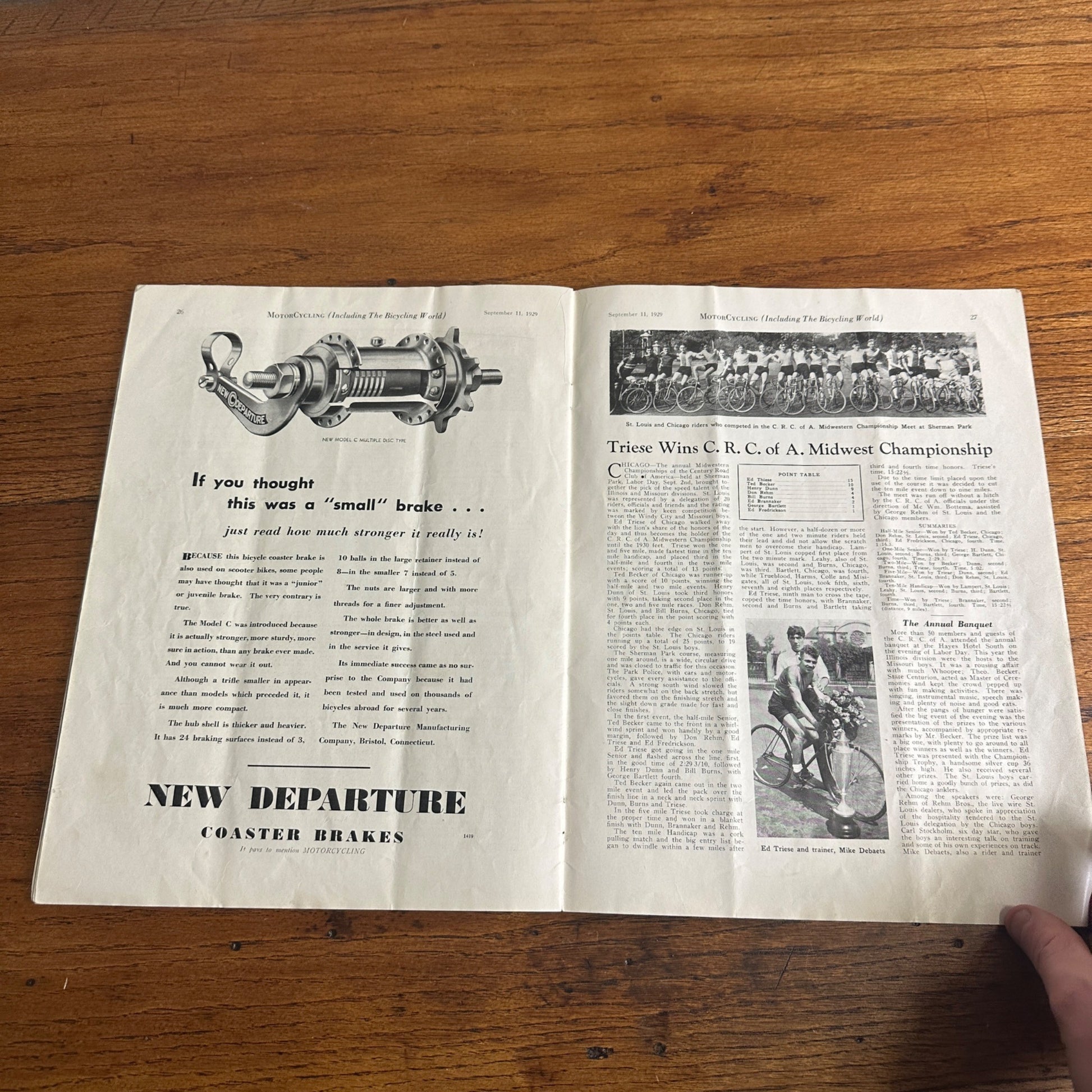 Vintage Motorcycling Sept 11 1929 Magazine  Harley Indian Motorcycle Ads