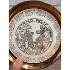 Vintage Stand Rock Wisconsin Dells Plate 22 K Crest-O-Gold Hand Painted