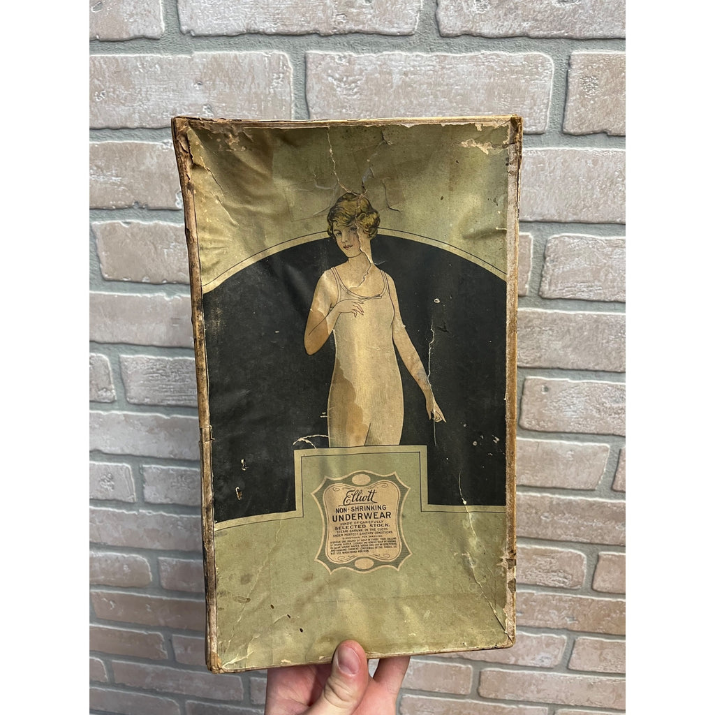 Vintage 1920s Elliott NonShrinking Underwear EMPTY Store Display Box Advertising