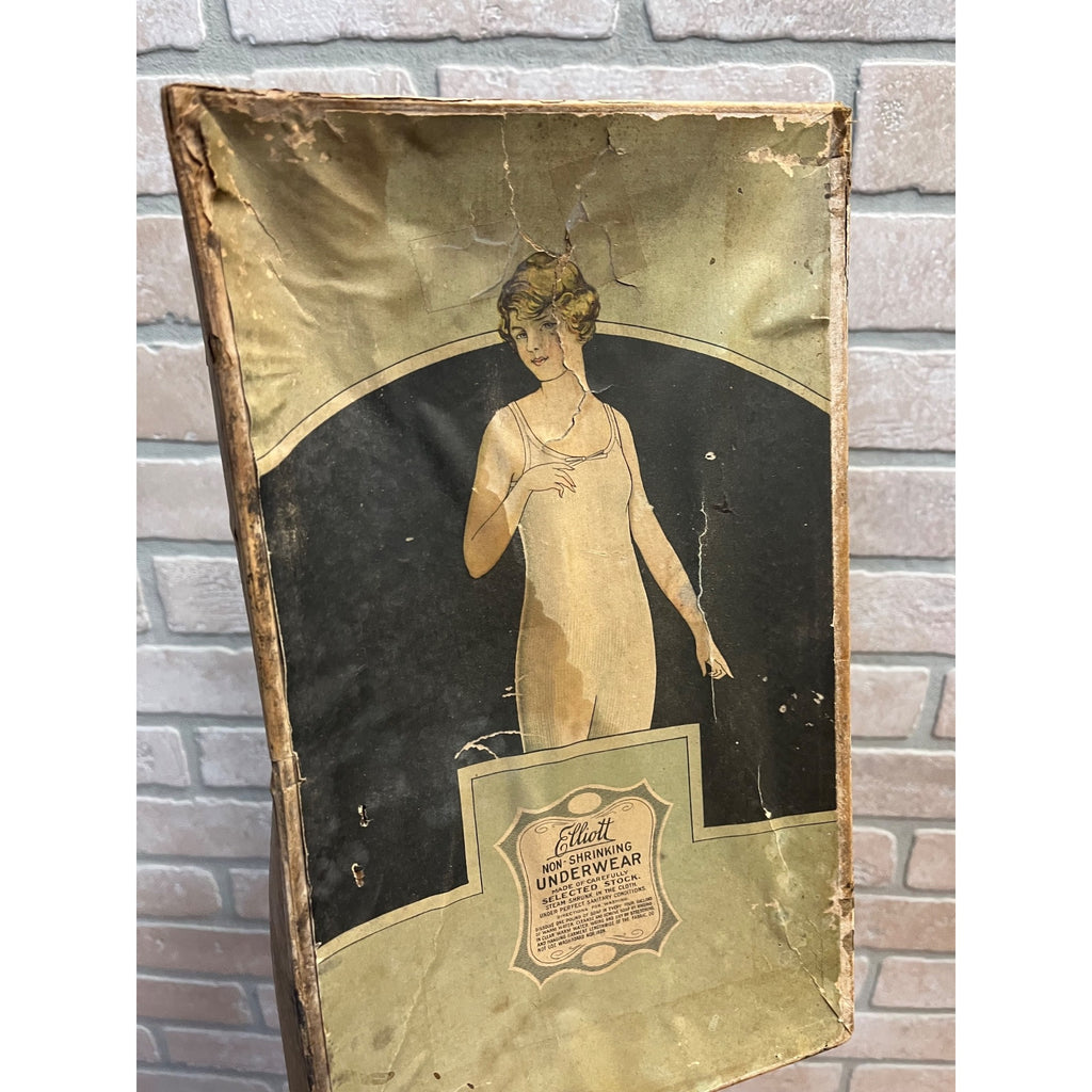 Vintage 1920s Elliott NonShrinking Underwear EMPTY Store Display Box Advertising