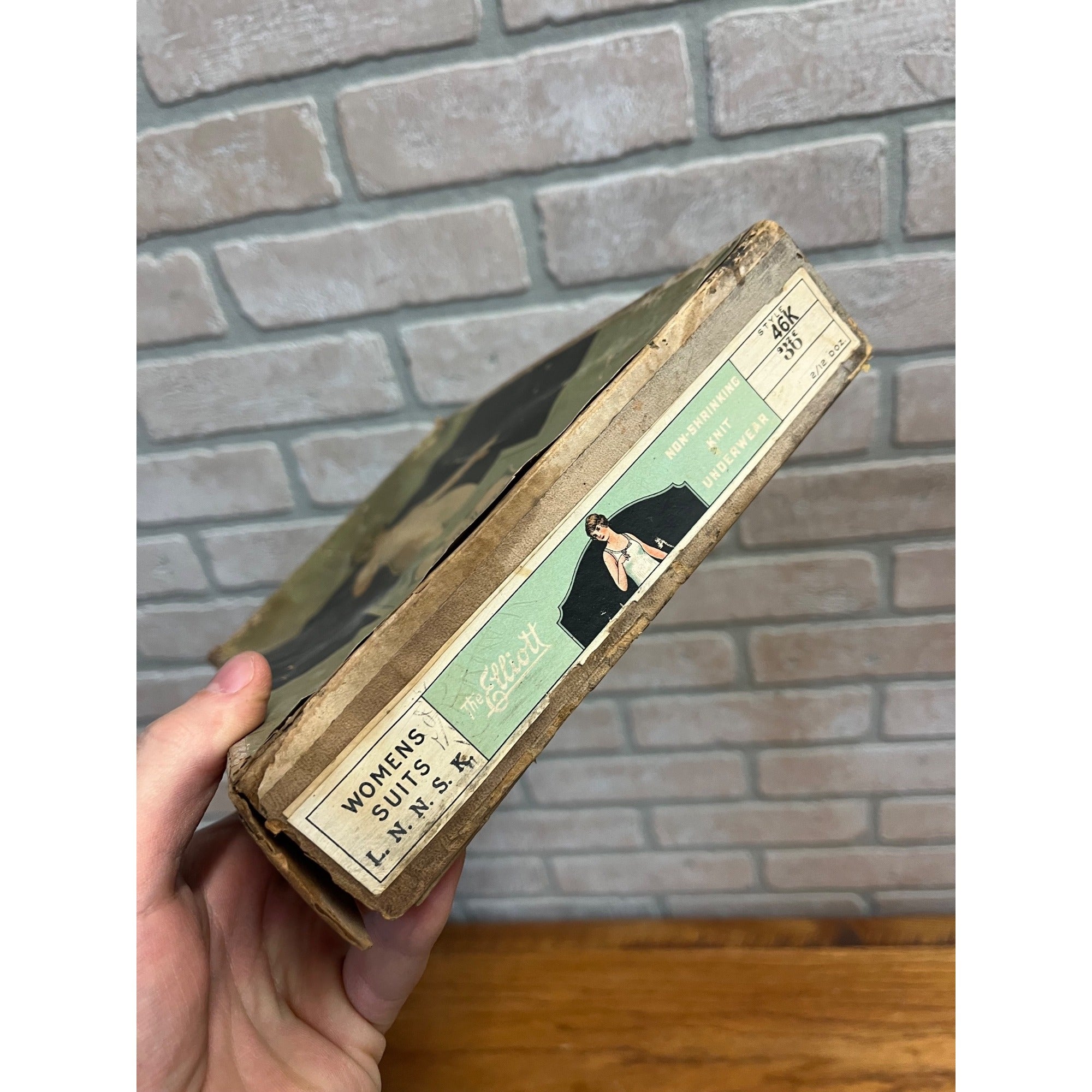 Vintage 1920s Elliott NonShrinking Underwear EMPTY Store Display Box Advertising