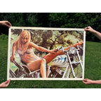 Vintage RARE 1968 Body Painted Woman 'Greta' Chopper Motorcycle PANDORA Poster
