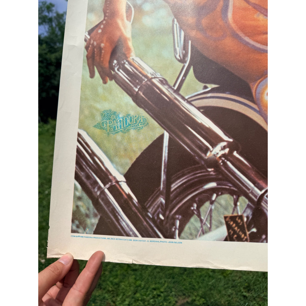 Vintage RARE 1968 Body Painted Woman 'Greta' Chopper Motorcycle PANDORA Poster