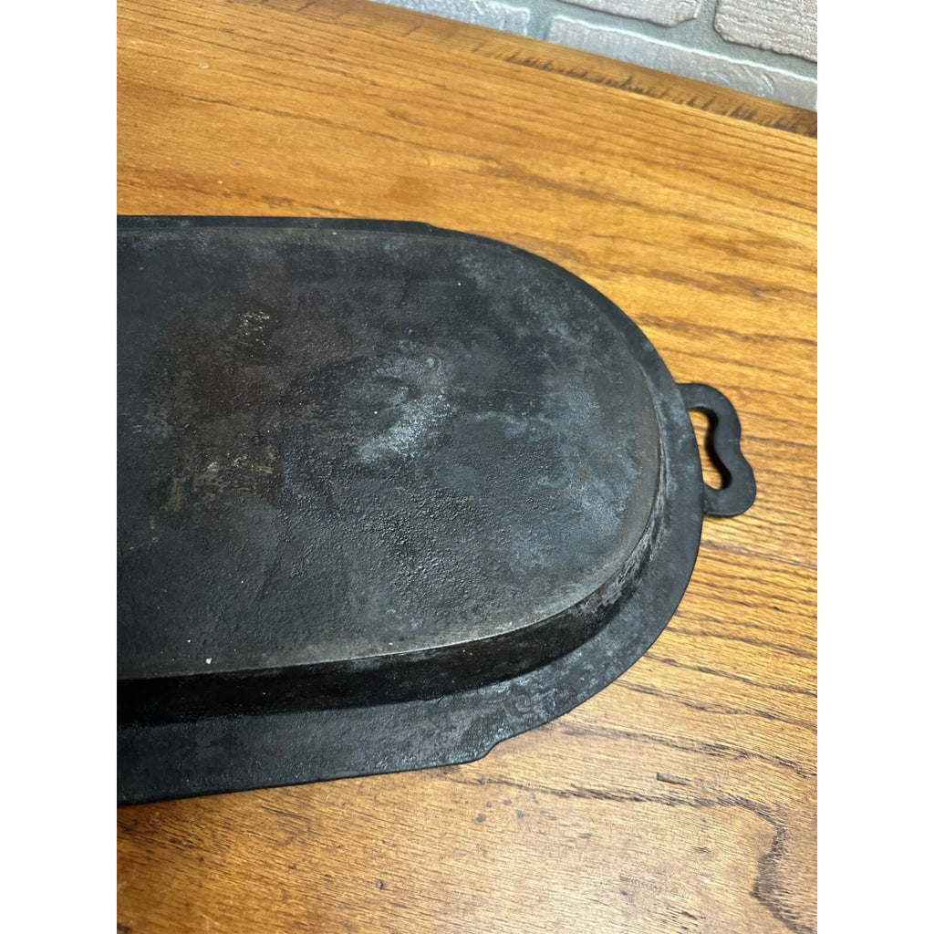 Antique 1800s Cast Iron Oval Griddle Fish Fryer Gate Marked Pan