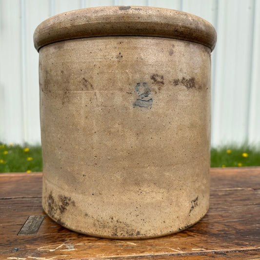 Antique 2 Gallon Salt Glaze Stoneware Crock Unmarked Cobalt #2