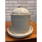 Antique Red Wing Chicken Poultry Drinking Fount Buttermilk Feeder with Base