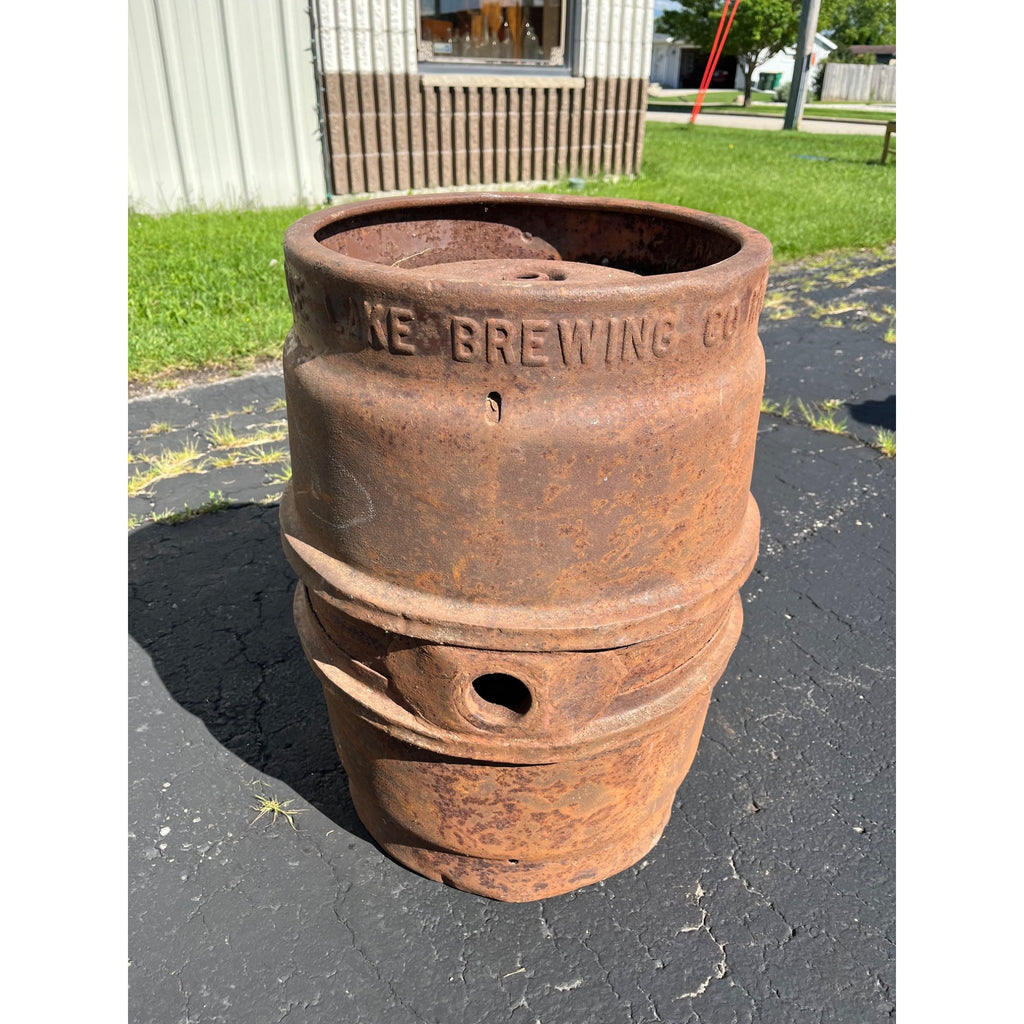 Vintage Rice Lake Wisconsin Brewing Co. Steel Keg Half Barrel - Breunig's Beer