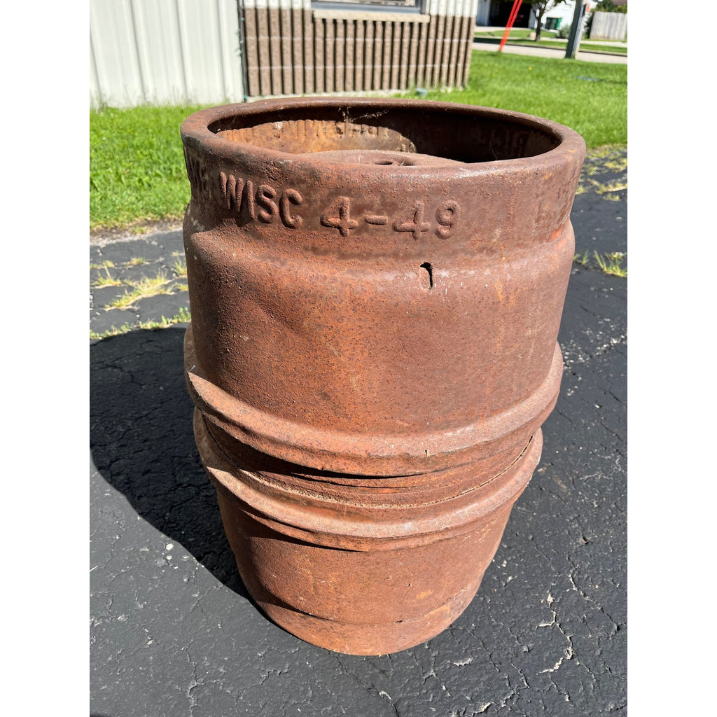 Vintage Rice Lake Wisconsin Brewing Co. Steel Keg Half Barrel - Breunig's Beer