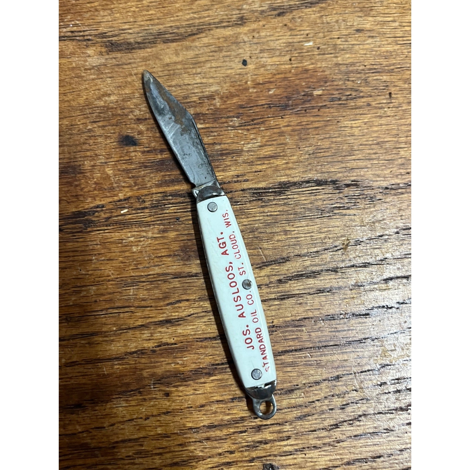 Vintage Standard Oil Advertising Pocket Knife Jos Ausloos Agent St Cloud WI