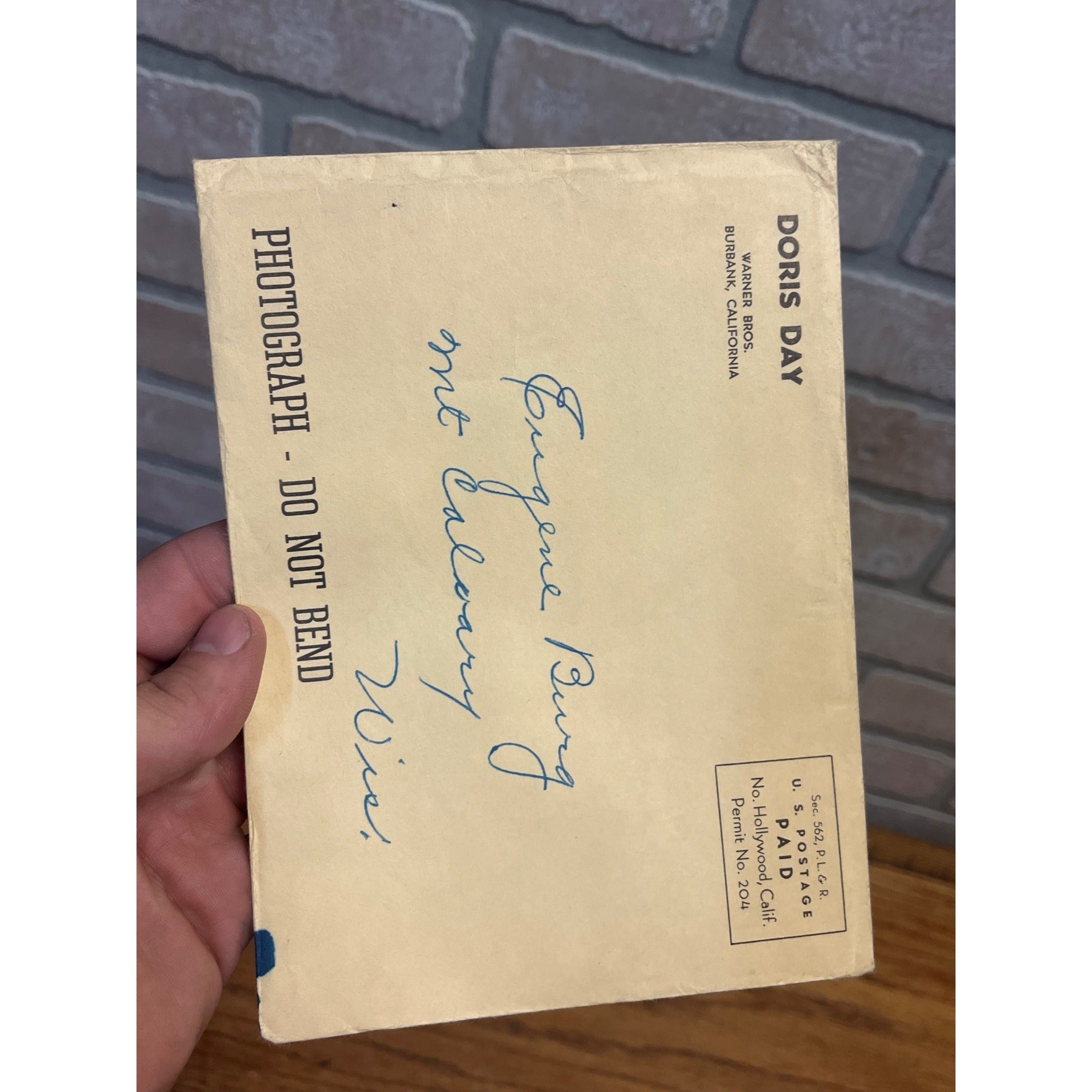Doris Day Original Signed Autograph 5" X 7" Photo Photograph with Envelope