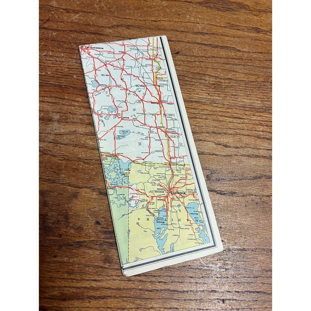 1948 Automobile Roads Between United States Canada Western Sheet Vintage Map