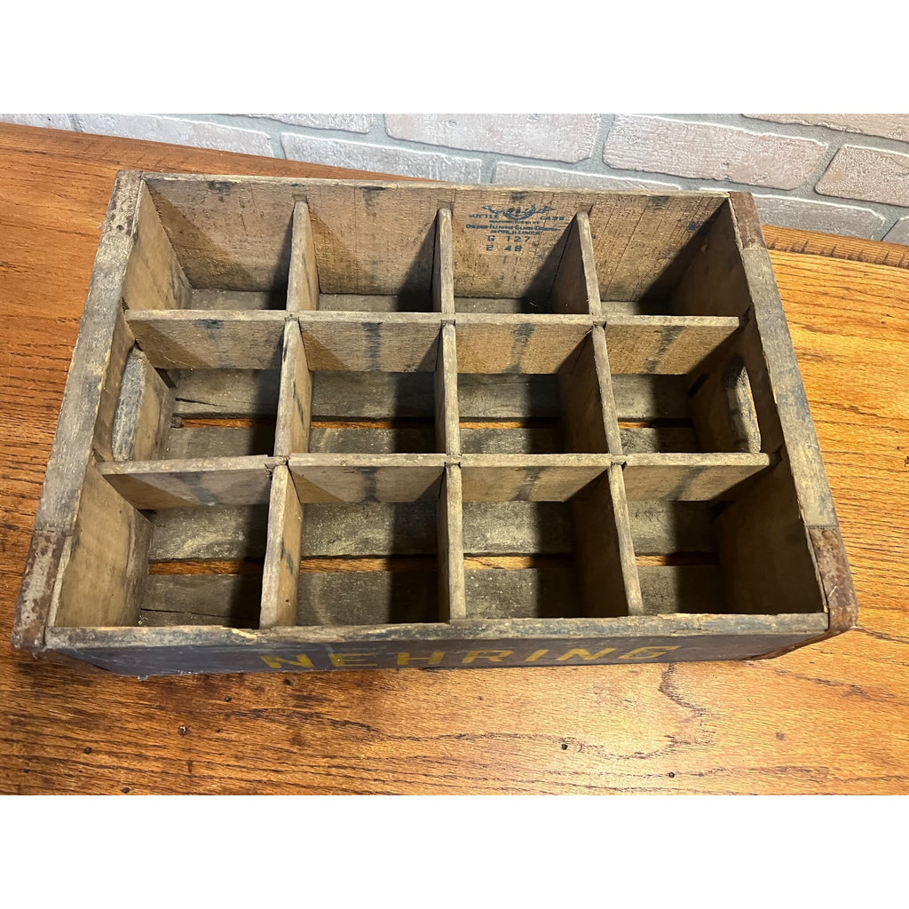 SCARCE Vintage H. Nehring's Soda Pop Beverages Crate Fond du Lac Wis Wisconsin