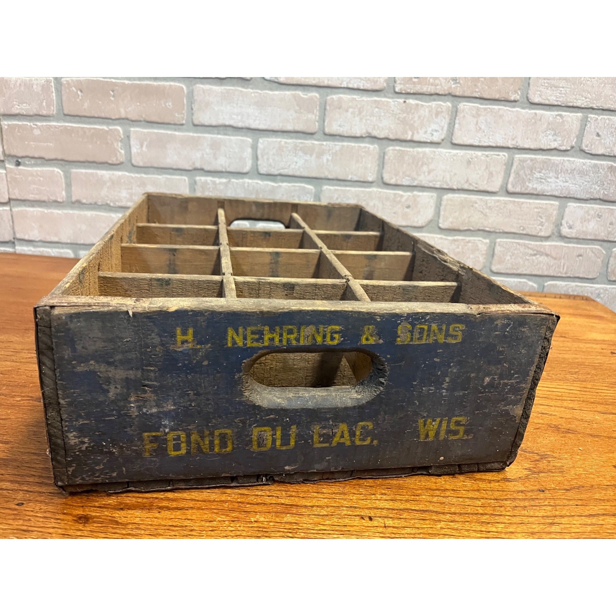 SCARCE Vintage H. Nehring's Soda Pop Beverages Crate Fond du Lac Wis Wisconsin