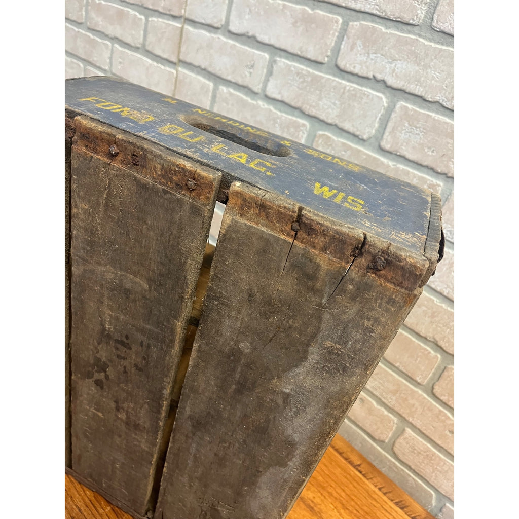 SCARCE Vintage H. Nehring's Soda Pop Beverages Crate Fond du Lac Wis Wisconsin