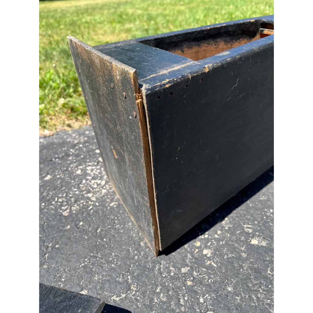 Antique Primitive Folk Art Shoe Cobbler Jack Stand Storage Box Arts & Crafts