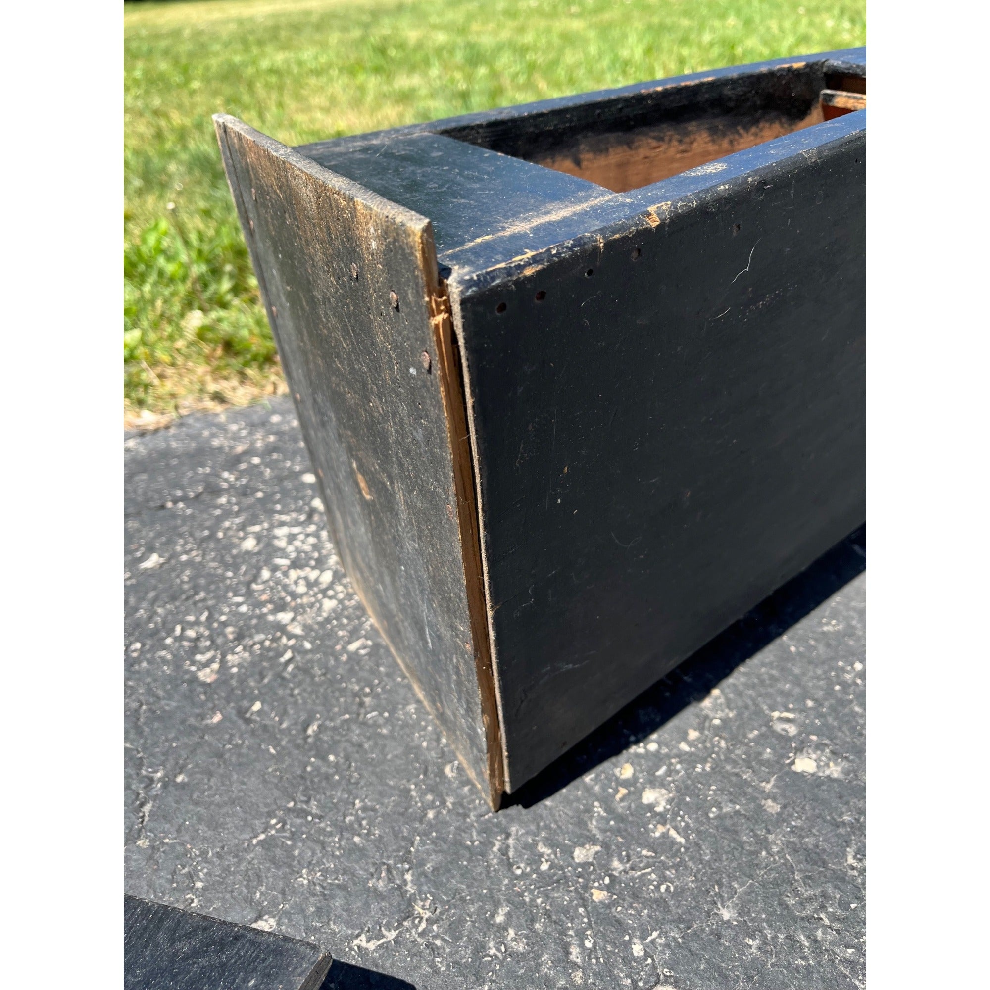 Antique Primitive Folk Art Shoe Cobbler Jack Stand Storage Box Arts & Crafts