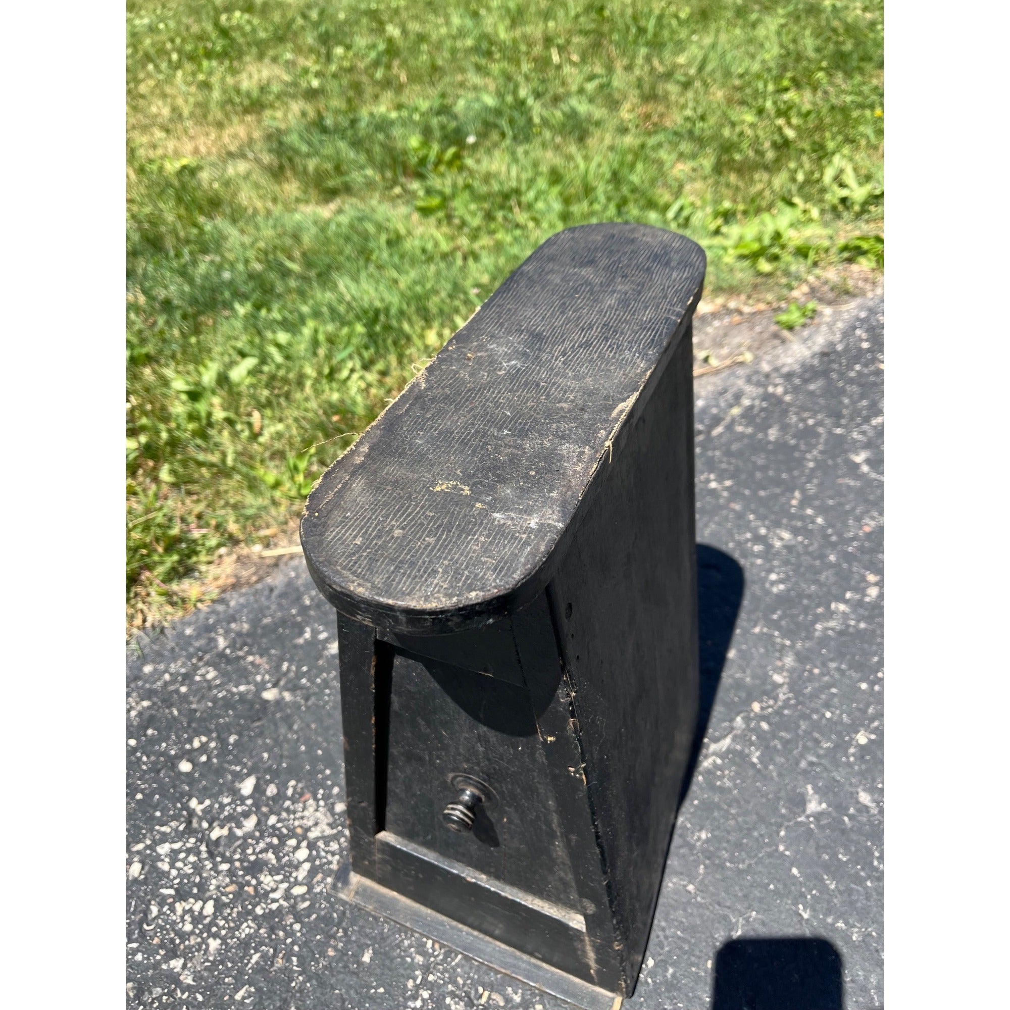 Antique Primitive Folk Art Shoe Cobbler Jack Stand Storage Box Arts & Crafts