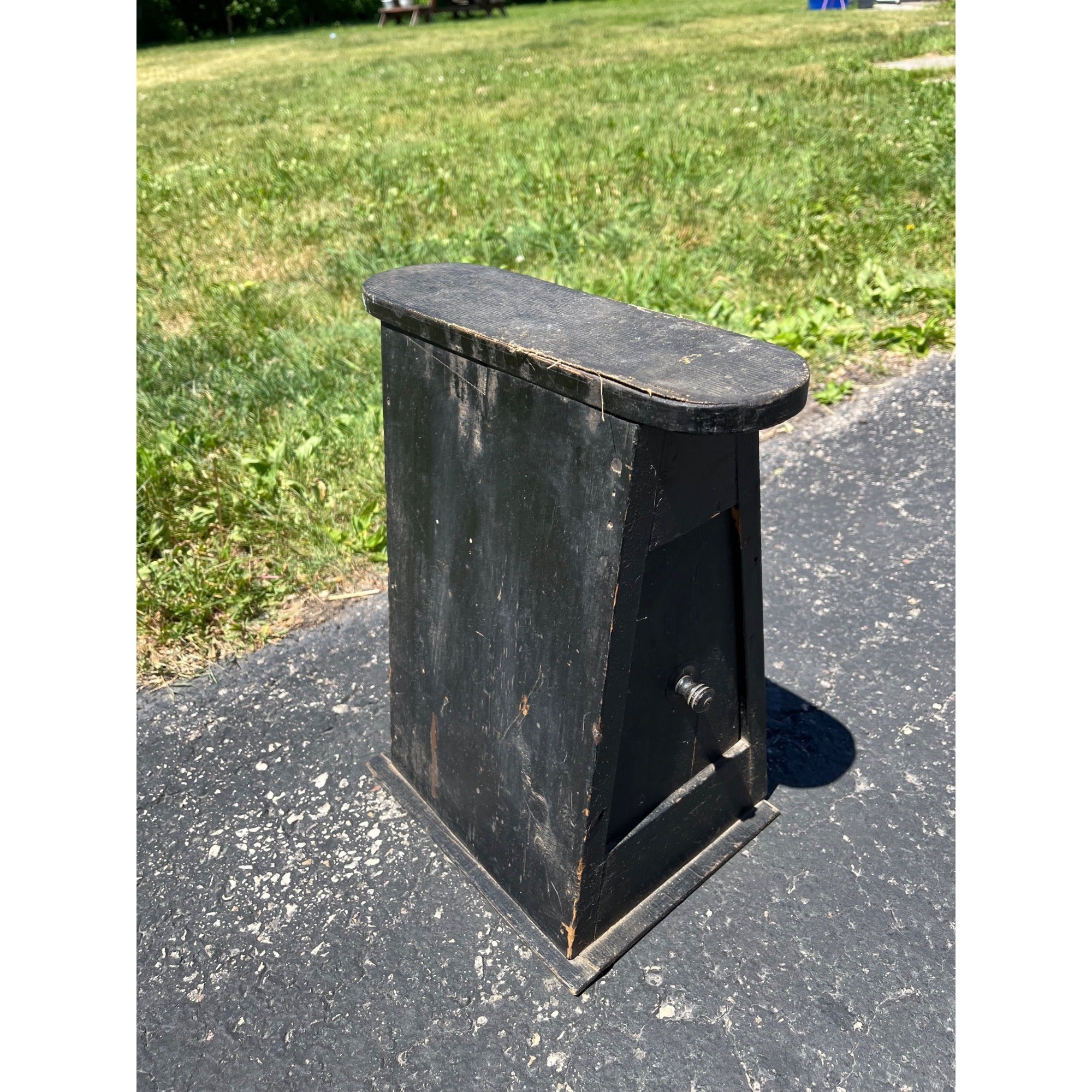 Antique Primitive Folk Art Shoe Cobbler Jack Stand Storage Box Arts & Crafts