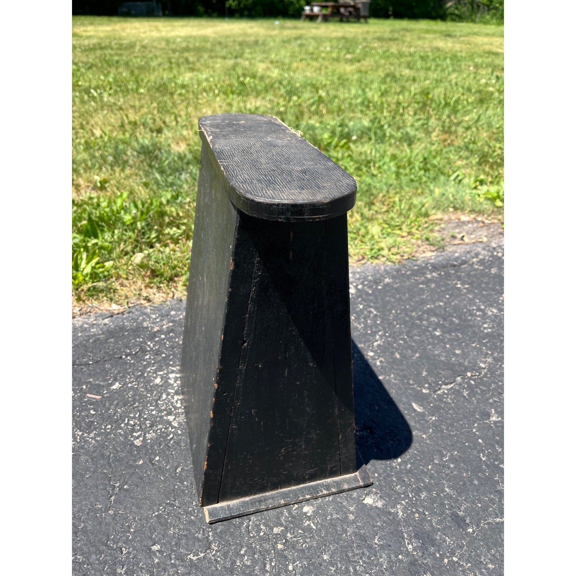 Antique Primitive Folk Art Shoe Cobbler Jack Stand Storage Box Arts & Crafts