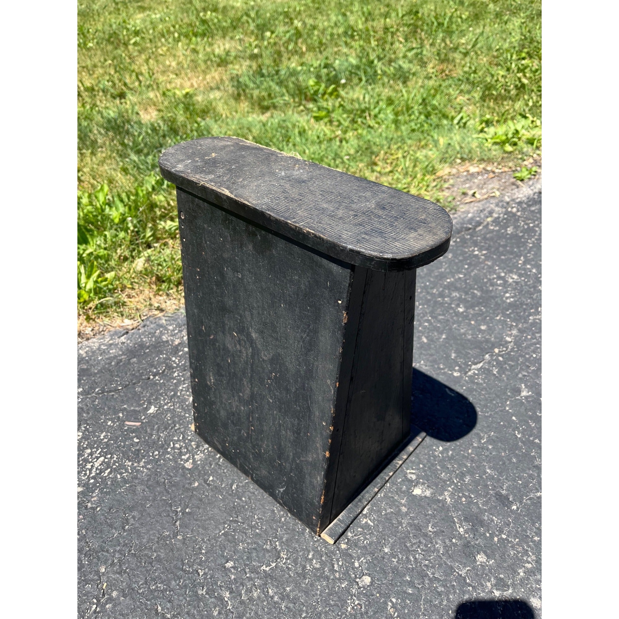 Antique Primitive Folk Art Shoe Cobbler Jack Stand Storage Box Arts & Crafts