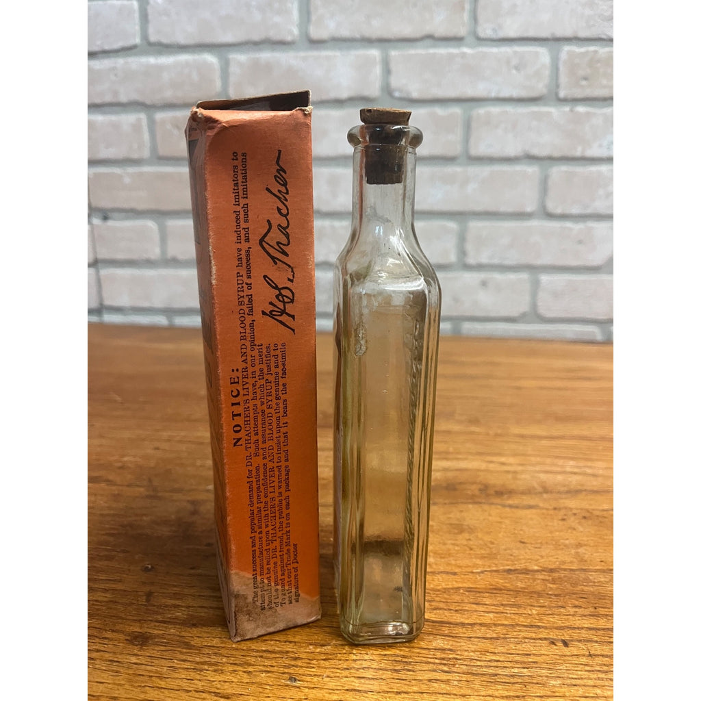 Vintage Quackery Dr. Thacher's Liver & Blood Syrup With Box Bottle Pharmacy