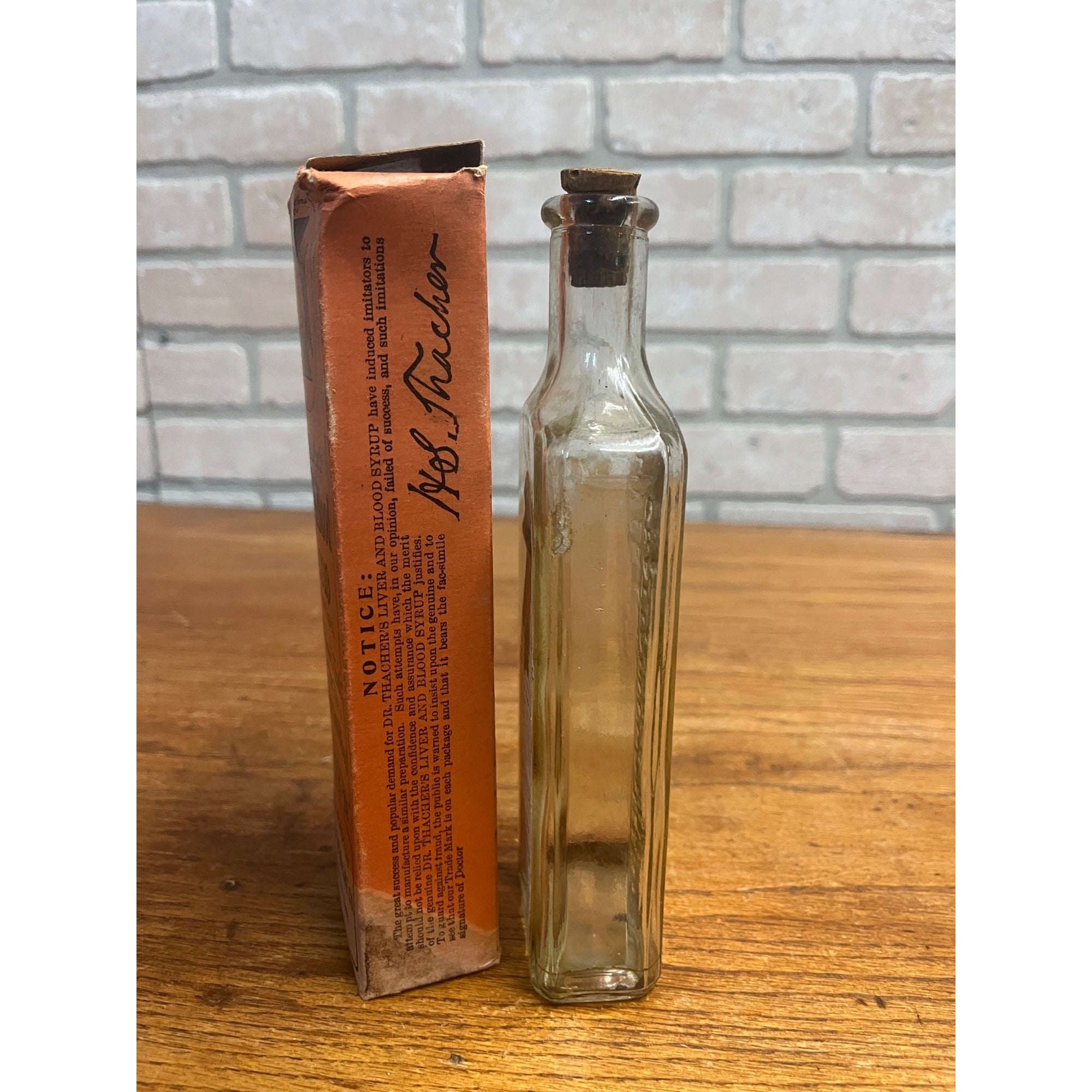 Vintage Quackery Dr. Thacher's Liver & Blood Syrup With Box Bottle Pharmacy