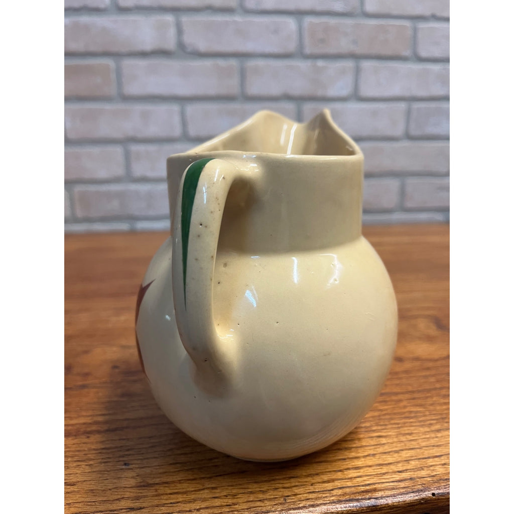 Vintage 1950s Watt Pottery Starflower Pitcher Primitive Farmhouse Kitchen 6.5"
