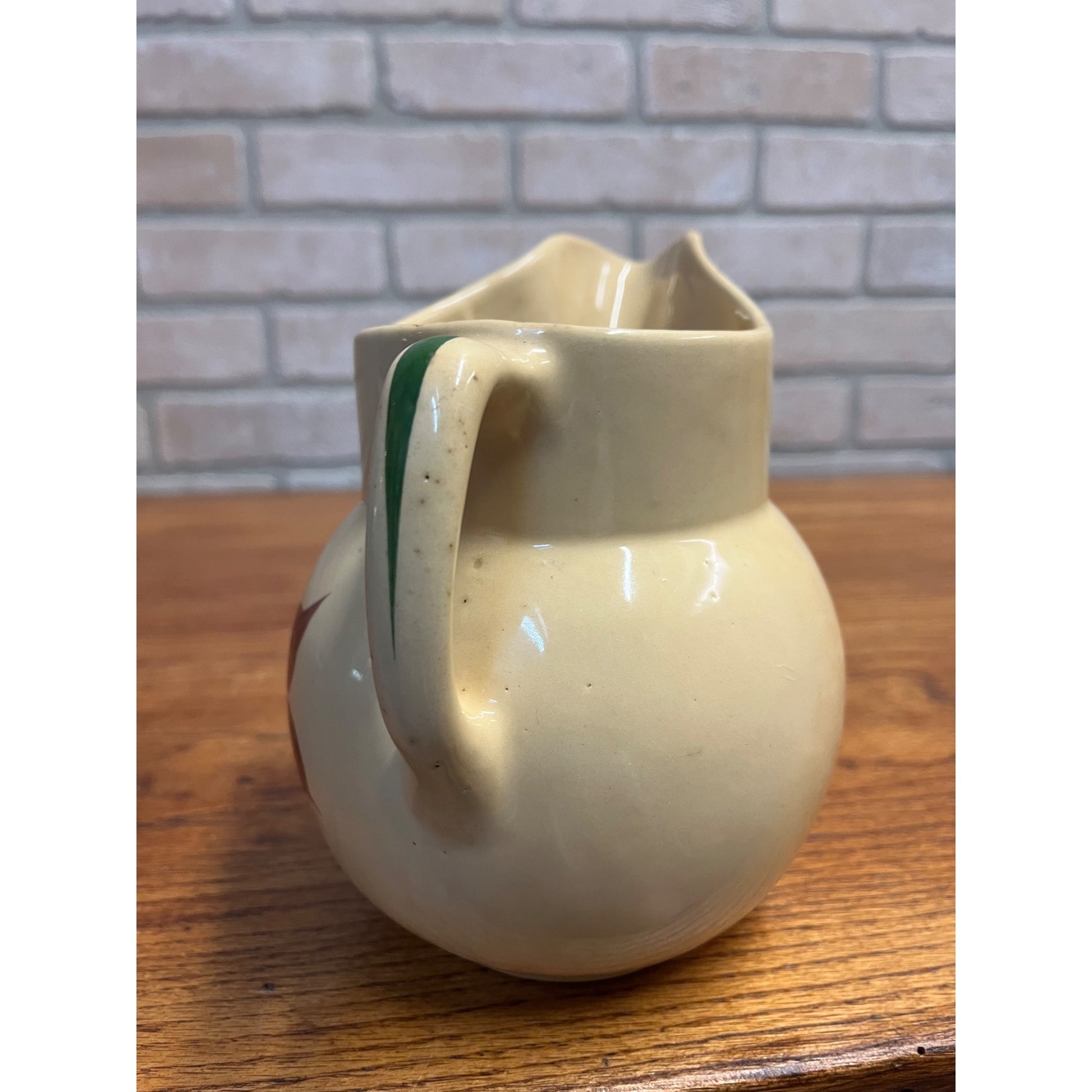 Vintage 1950s Watt Pottery Starflower Pitcher Primitive Farmhouse Kitchen 6.5"