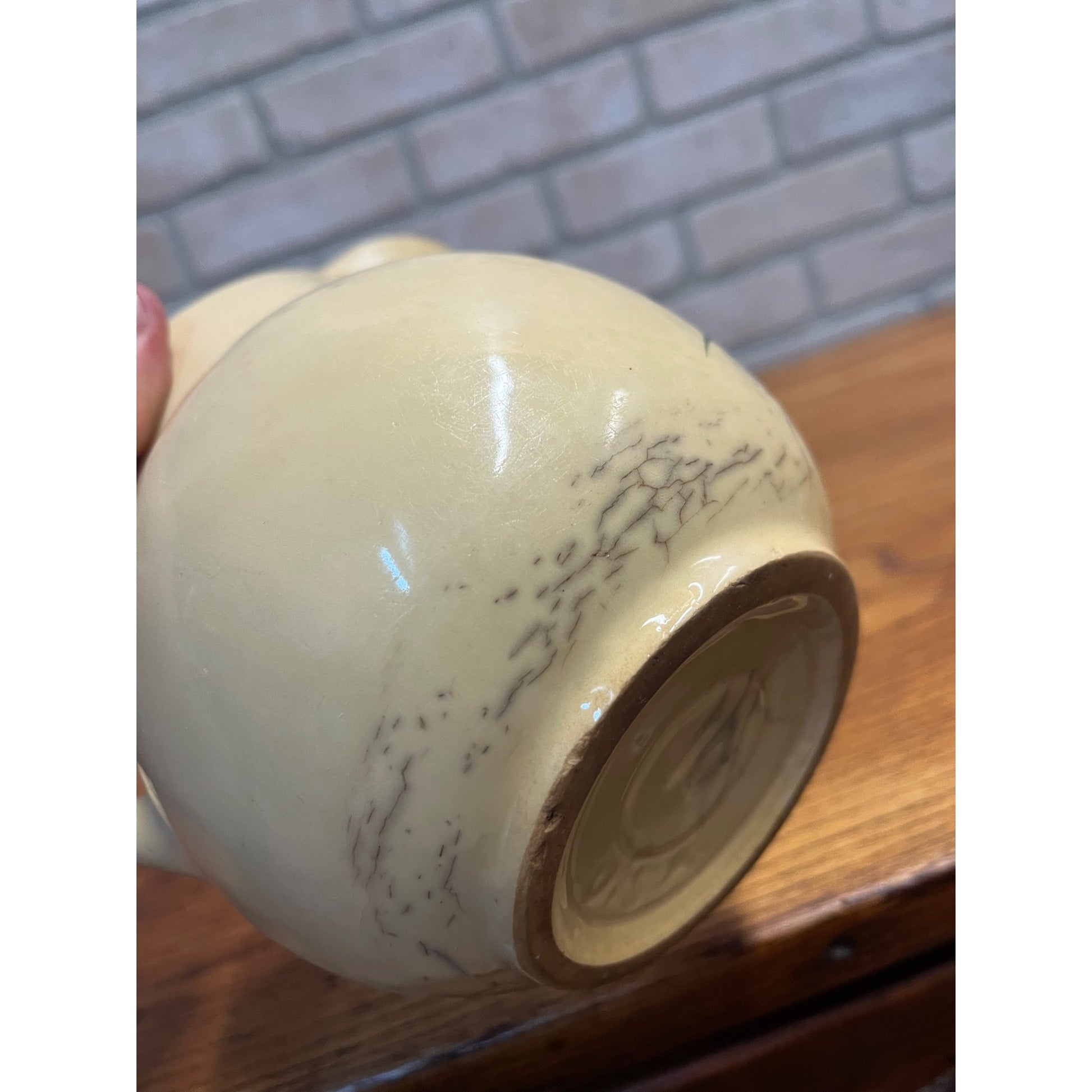 Vintage 1950s Watt Pottery Starflower Pitcher Primitive Farmhouse Kitchen 6.5"