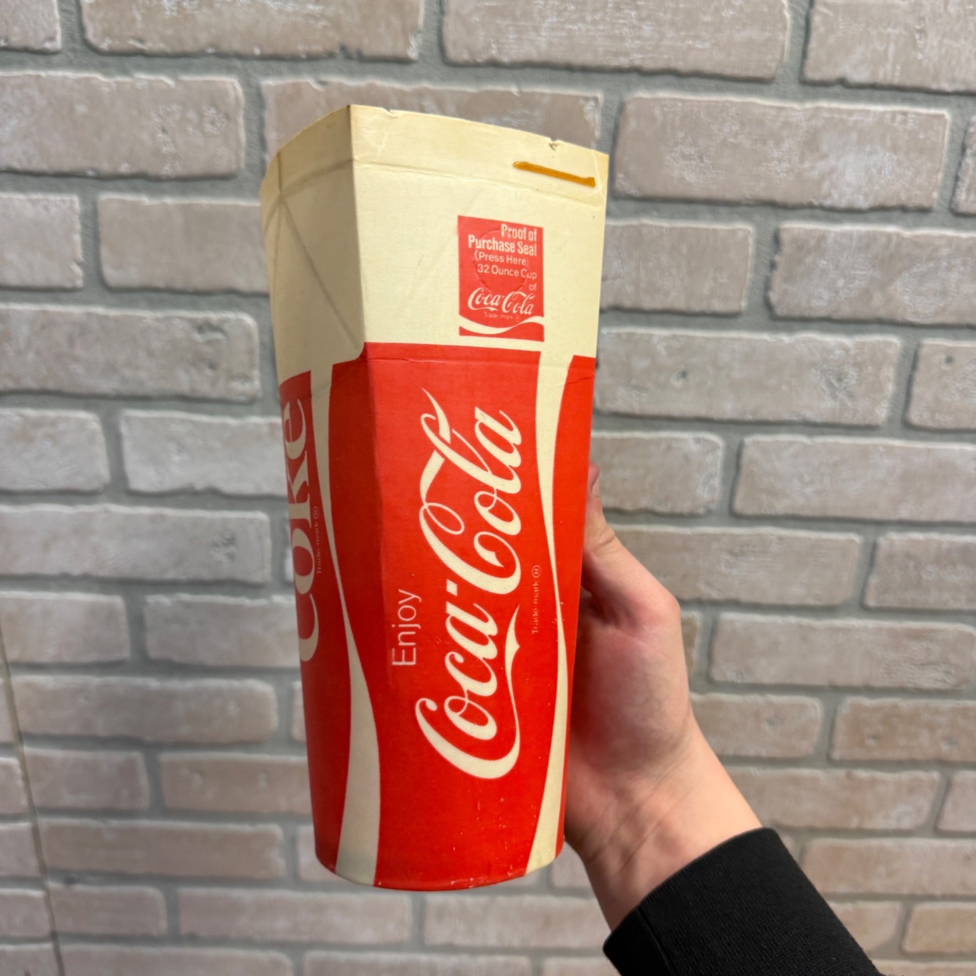 Scarce 1972 32oz Coca Cola paper Wax Drive-In Theater Cup Soda Beverage