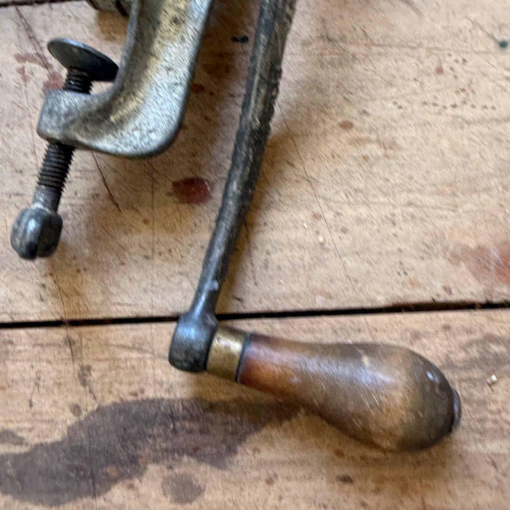 Antique L.F.&C. Universal No. 1 Food Chopper Meat Grinder Hand Crank Clamp USA