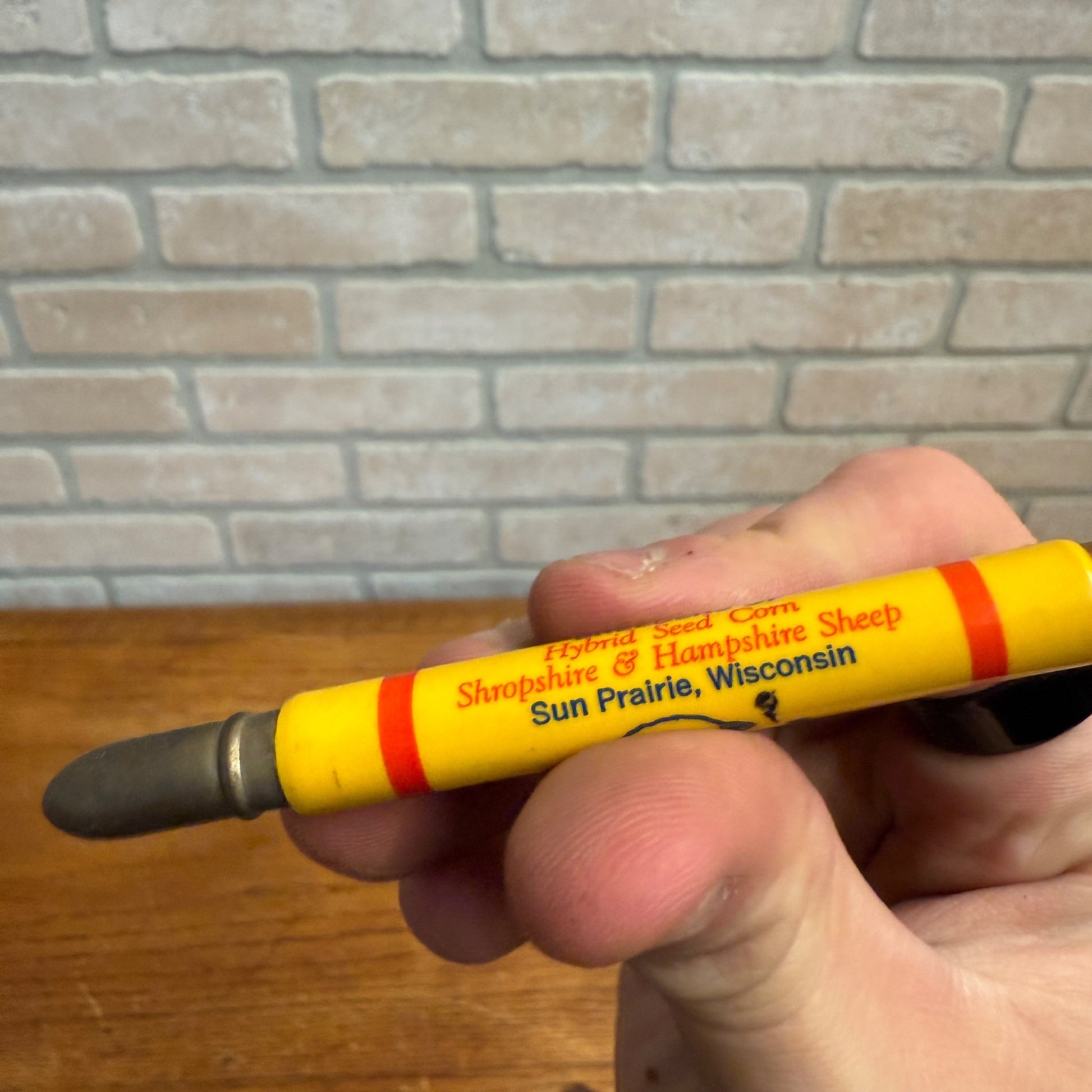 Vintage Renk & Sons Seed Corn Farm Advertising Bullet Pencil Sun Prairie, Wis