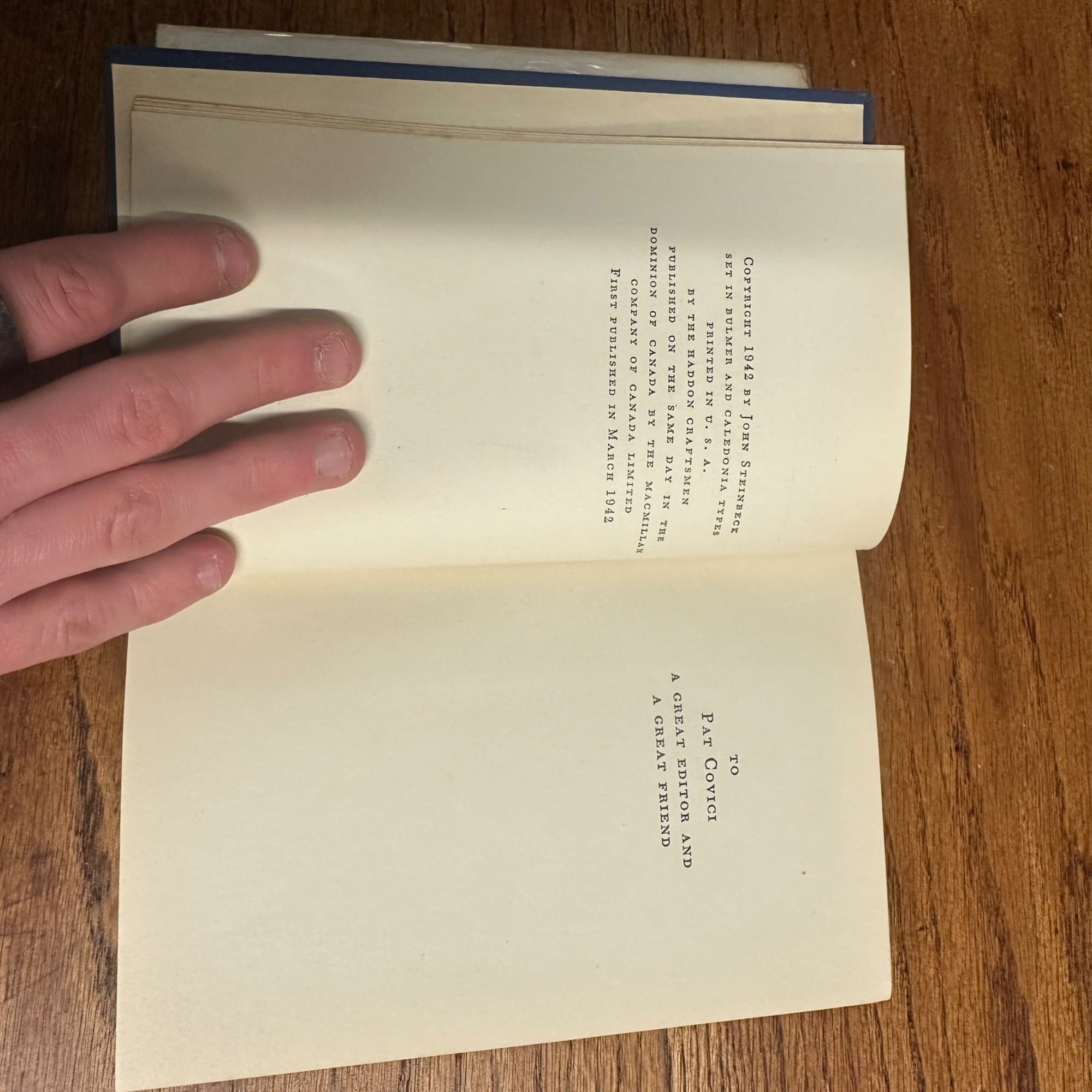 John Steinbeck THE MOON IS DOWN - First Edition, 1942 HCDJ