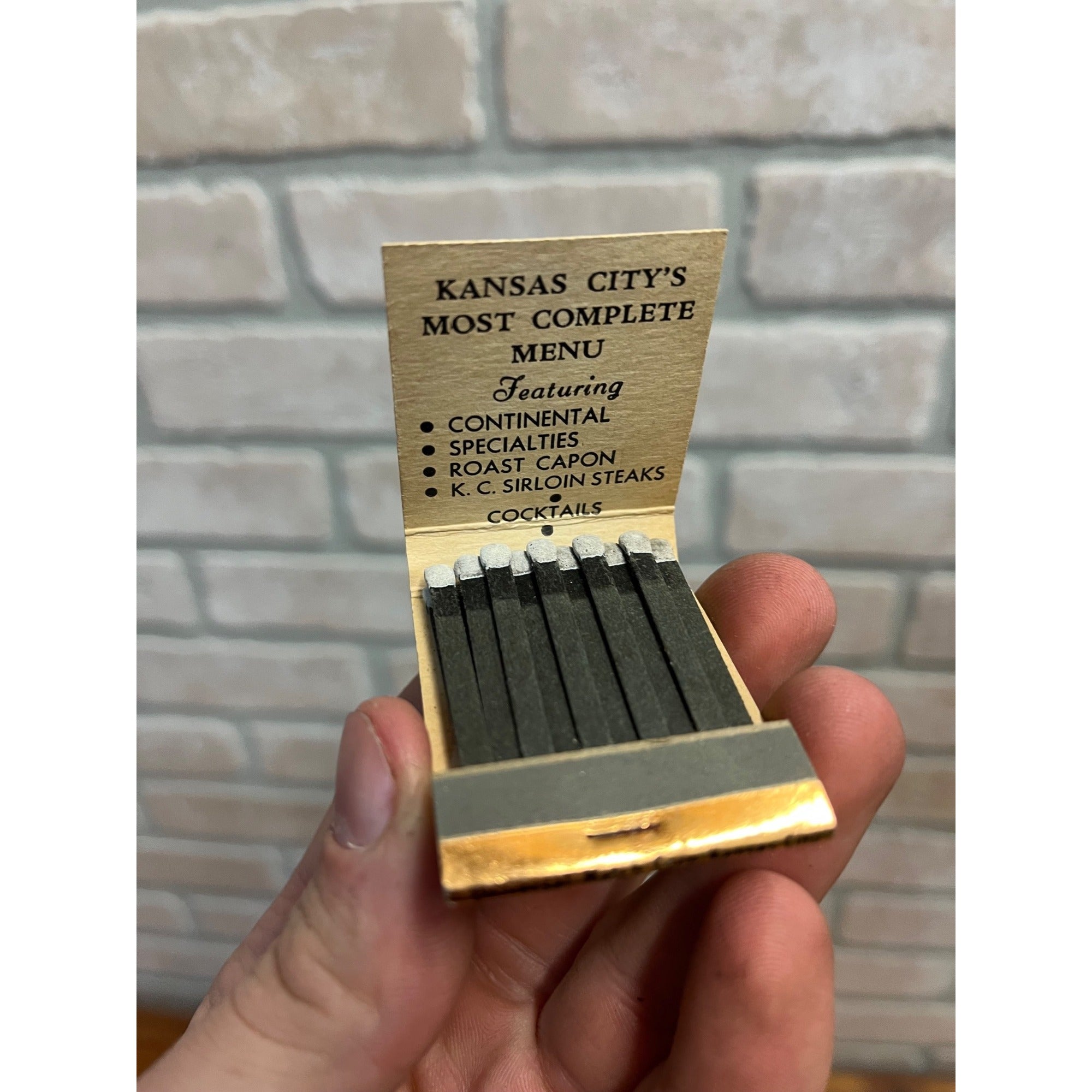 Vintage 1950s Bretton's Restaurant Copper Lounge - Kansas City - FULL Matchbook