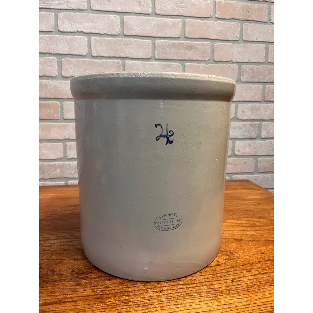 RARE Red Wing Stoneware 4 Gallon Crock Wingless - NO WING Variant Error