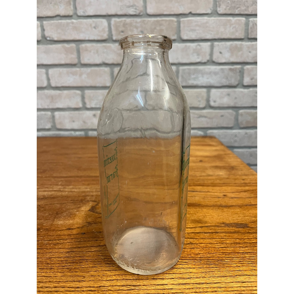 Vintage Luxerin Farm Dairy Quart Milk Bottle Fond du Lac Wis Wisconsin