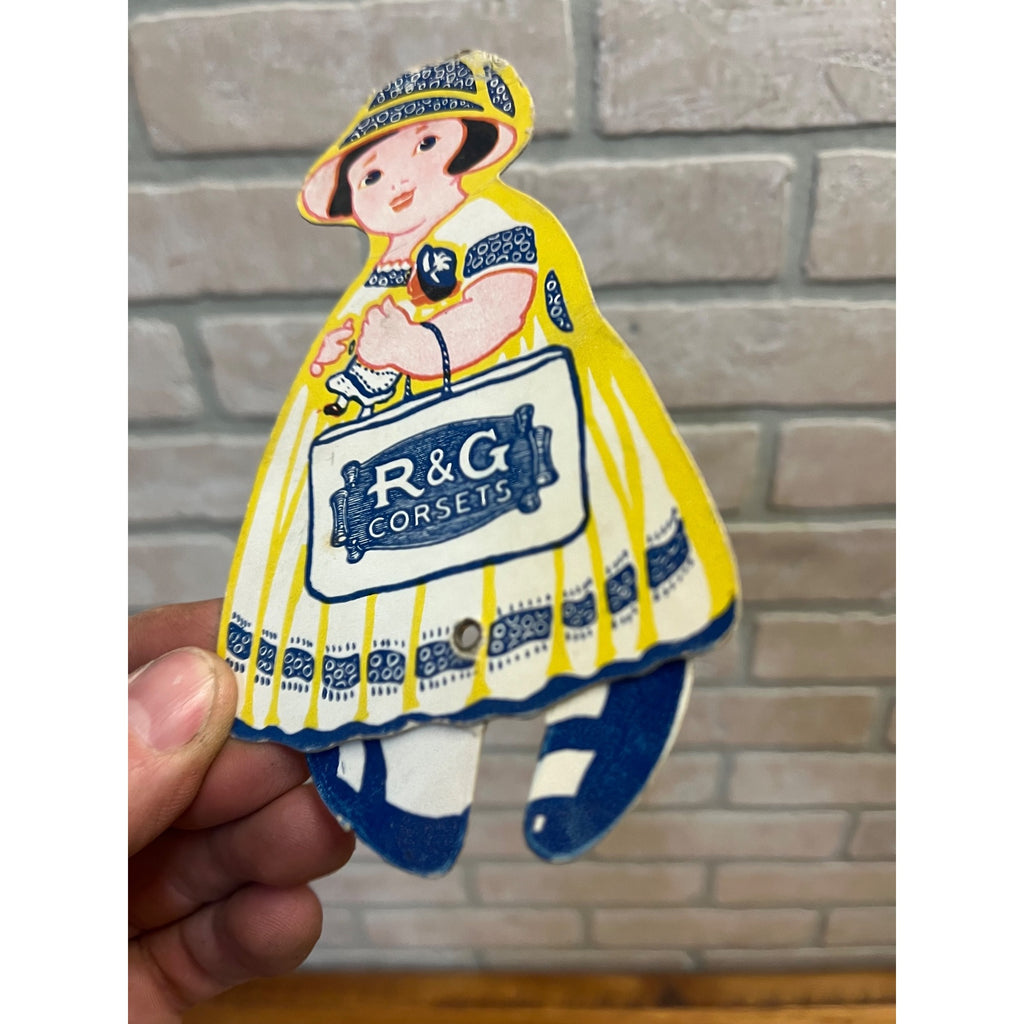 Early 1900's Little Girl Mechanical Paper Walking Doll R & G Corsets JB Carroll