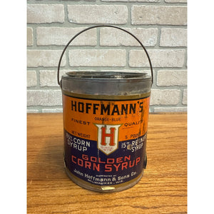 Vintage Hoffman's Corn Syrup Tin Pail Can Milwaukee Wis 1920s Wisconsin